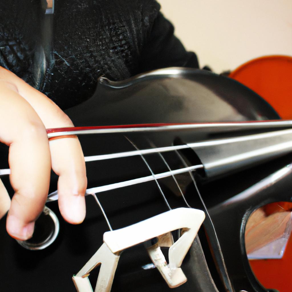 Person playing musical instrument, studying